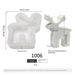 Albero di natale uomo di pan di zenzero alce 3D stampo in Silicone piccolo materiale per aromaterapia da DIY candele di gesso torta per auto ornamenti - Product Image 6
