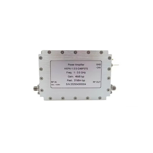 37dBm 5W Gain RF Power Amplifier 1-3.5GHz Output with 46dB Stainless Steel Connector