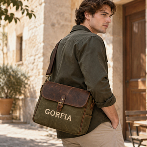 Bolso Bandolera Retro Vintage de Lona Neutral con Tapa Abatible, Estilo Vintage, Bolso de Hombro Individual, Venta al por Mayor, Diseño de Logotipo Personalizado - Product Image 5