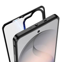 Casing Bingkai Logam Magnetik Elastis untuk Samsung S25 Plus S26 Ultra Penutup Belakang Magnetik Buram A37 A57 Casing Bisnis