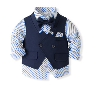 <span class=keywords><strong>Ensemble</strong></span> <span class=keywords><strong>de</strong></span> vêtements pour bébé garçon 3 pièces, tenue formelle pour tout-petits, pour fête d'anniversaire, mariage, événements religieux - Product Image 3