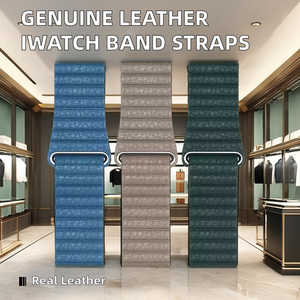 Bracelet de montre en cuir véritable pour Iwatch Series 7 6 5 4 <span class=keywords><strong>3</strong></span> Bracelets magnétiques Luxe Dropshipping pour 40mm 44mm 41mm 45mm - Product Image 3