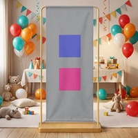 Toile de fond en polyester à motif androgyne (alternatif) sur le thème de l'arc-en-ciel gay, personnalisable pour les célébrations, les rassemblements et la mise en scène de fêtes à thème
