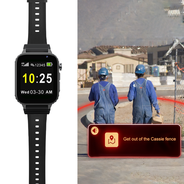 Construction Watch Geo Fence GPS Tracking SOS Alarm 4G LTE SIM Positioning IP67 Waterproof Silica Gel Magnetic SmartWatch for