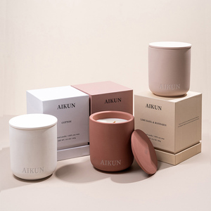 Service OEM AIKUN, pot en céramique fait main, aromathérapie, parfum d'ambiance pour la maison, bougie parfumée créative en cire de soja pour café, studio, cadeau - Product Image 2
