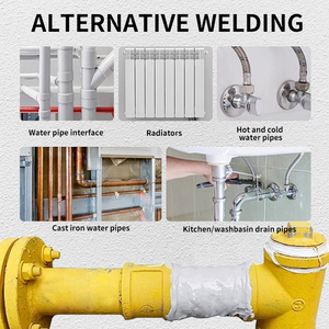 Colle de réparation métallique puissante, adhésif époxy <span class=keywords><strong>bi</strong></span>-<span class=keywords><strong>composant</strong></span> résistant à la chaleur, colle de <span class=keywords><strong>soudure</strong></span> à <span class=keywords><strong>froid</strong></span> pour l'étanchéité des fuites de tuyaux en acier inoxydable et des pièces moulées - Product Image 4