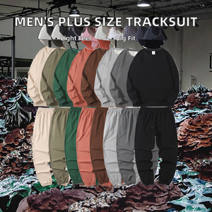 Ensemble de survêtement décontracté pour homme grande taille, col rond, couleur unie, respirant, léger, pour le jogging et l'entraînement - Product Image 2