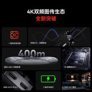 MOMA Extreme S ชุดส่งสัญญาณภาพไร้สาย 4K 400 ม. แบบดูอัลแบนด์ SDI HDMI อุปกรณ์สตรีมมิ่งภาพคมชัดระดับสูง - Product Image 4