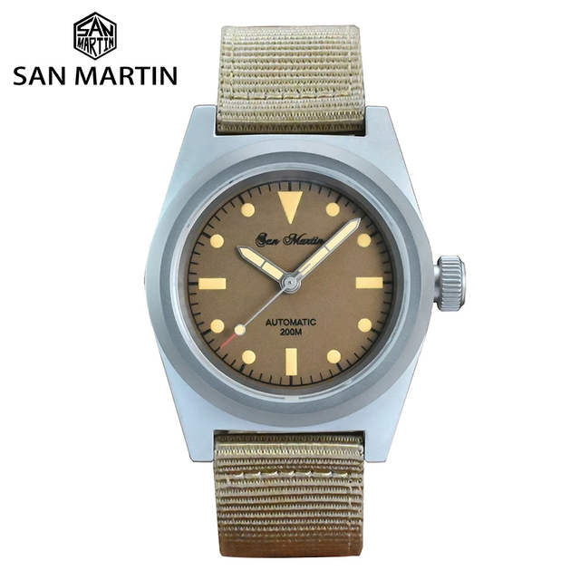 Factory Price Custom Classical Seagull Mechanical Hand Winding 316L Stainless Steel Vintage Diver pilot Watch Men for Hdr