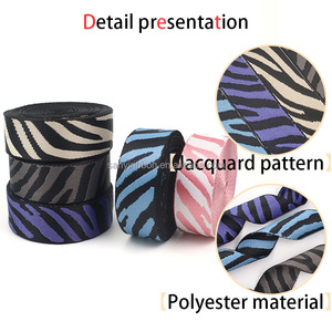 Tas Pinggang Pita Jacquard Tas Bahu Bergaris Zebra Geometris Nilon Poliester Penjualan Langsung dari Pabrik Tali Bahu - Product Image 5