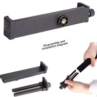 Support de tablette mince en plastique à double griffe froide réglable par vis de 14 pouces, support universel à pince pour téléphone, adaptateur de fixation pour trépied