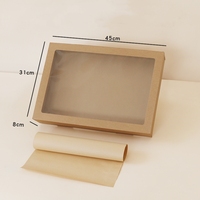 Boîte d'emballage de déjeuner de gâteau en papier kraft personnalisée personnalisée boîte de nourriture de dessert de collations de pique-nique avec petite fenêtre