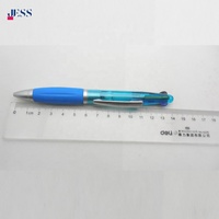 Vente en gros de stylos à bille en plastique avec logo de marque Papeterie de bureau et d'école Recharge d'encre à l'huile 4 couleurs Stylos multicolores