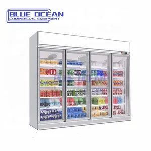 BLUE OCEAN Display <strong>Cooler</strong> 2400L Light Grey <strong>Painted</strong> Steel Cold Drink Refrigeration Equipment for Hotel/Kitchen Use - Product Image 1