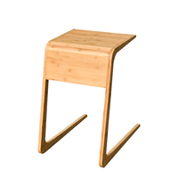 Canapé côté bureau d'ordinateur portable pour salon Table basse en bois de bambou Table à thé avec dessus élévateur avec ensemble Table d'appoint en forme de C