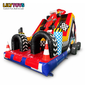 Parcours d'obstacles gonflable Lilytoys <span class=keywords><strong>F1</strong></span> Racing Car avec toboggan de course, certifié CE, en PVC - Product Image 1