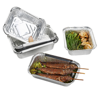 Nouvelle barquette en aluminium à emporter avec couvercle en plastique transparent 1 lb, récipient alimentaire à emporter avec couvercle en carton, plateau jetable de 1 livre pour la cuisson