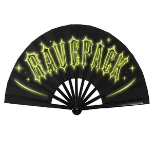 Abanico Plegable de Bambú Personalizado de 13 Pulgadas, Fluorescente con Luz Negra UV, para Festivales de Música EDM, Promoción de Marca - Product Image 3