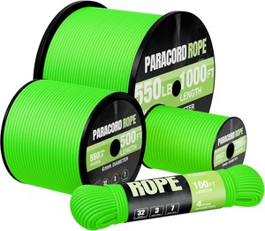 Cuerda <span class=keywords><strong>de</strong></span> Paracord <span class=keywords><strong>de</strong></span> 750 lb, 1000 pies / 500 pies / 200 pies / 100 pies, Cordón <span class=keywords><strong>de</strong></span> Paracaídas <span class=keywords><strong>de</strong></span> 5/32, 4 mm, 7 Hilos, Bobina <span class=keywords><strong>de</strong></span> Alta Resistencia, Cuerda para <span class=keywords><strong>Supervivencia</strong></span> y Camping - Product Image 1