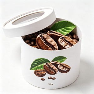 Biodegradable Kraft Cylinder Packaging Paper Tube <b>Container</b> for Tea Leaf Coffee Packaging with <b>clear</b> lid - Product Image 4