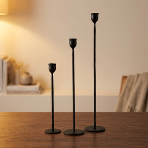 Portavelas Minimalista de Hierro Hecho a Mano, Duradero, Decoración para el Hogar, Mesa de Comedor, Sala de Estar, Navidad, Bodas, Fiestas - Product Image 2