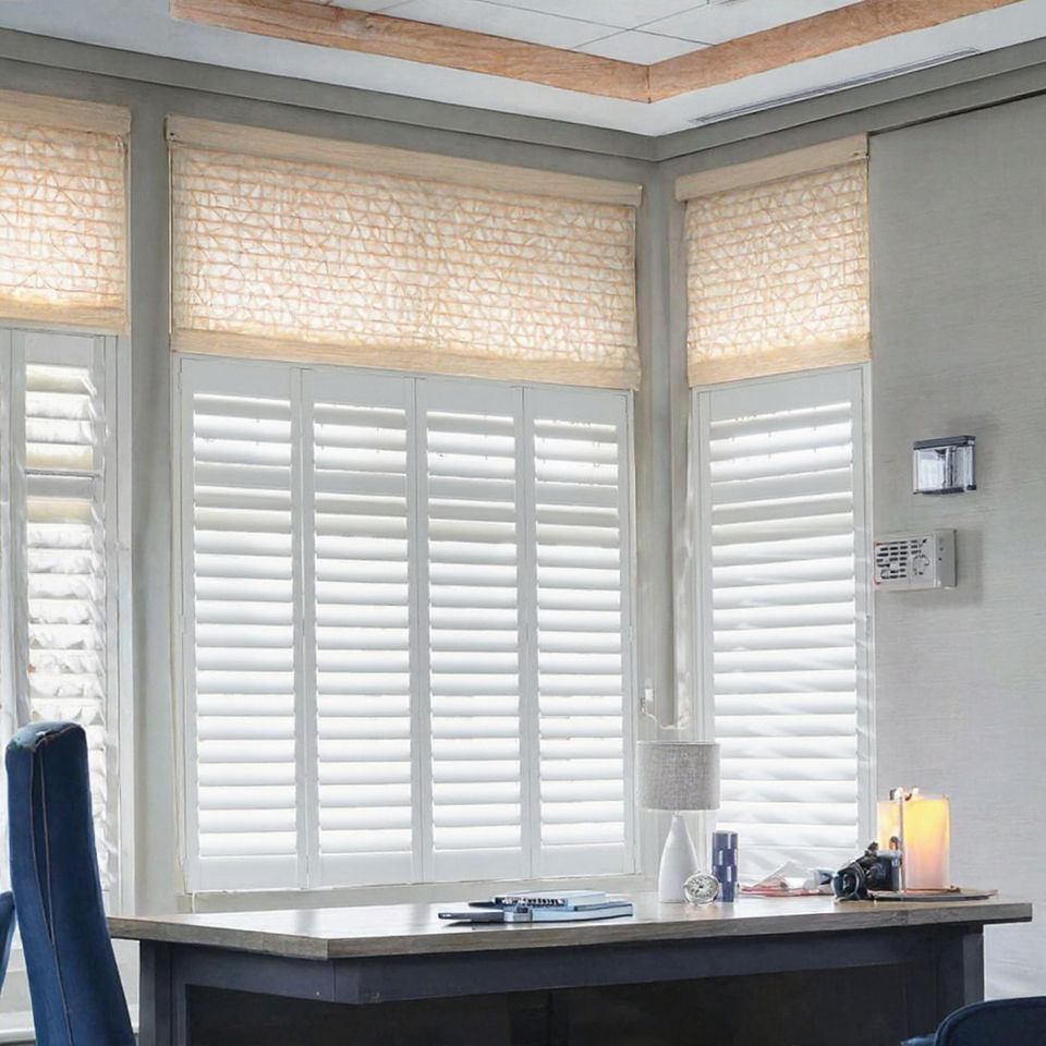 Custom Wood and PVC Plantation Shutters Horizontal Window Blinds ...