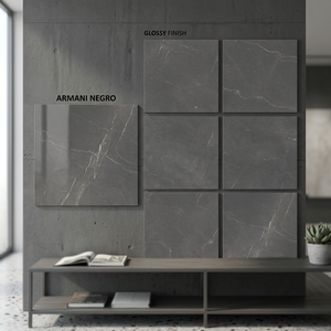 Arora Natural 800x800mm Double Glazed Polished Porcelain Tiles Grey Stone Finish Flooring - Product Image 2