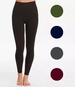 Leggings de Yoga taille haute pour femmes, couleur unie, doux, brossé, en soie de lait noir, 230 g/m²