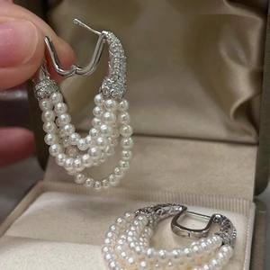 22448DIY Accesorios de Perlas, Plata S925, Soportes para Pendientes, para Múltiples Cuentas, Joyería de Plata, Ganchos para Pendientes, Cuentas de 3-4mm para Pendientes - Product Image 1