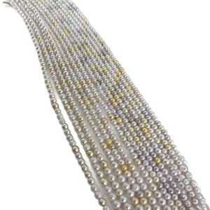 Versatile 4-5mm Natural Freshwater Pearl <b>Necklace</b> <b>Candy</b>-Colored with Gold Dots Perfect Circle Almost Flawless Match - Product Image 5