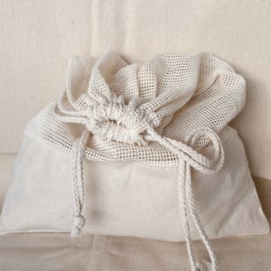 Sac à savon en coton naturel écologique, sac en filet, pochette en maille, sacs à savon recyclables en coton, sac à cordon en maille pour le bain et la douche - Product Image 4