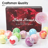 Coffret cadeau de boules de sel de bain colorées personnalisées avec bombes pour bain moussant