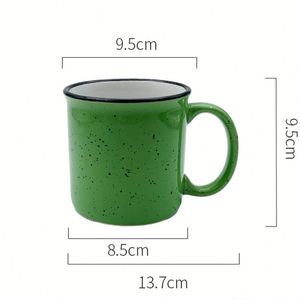 Taza de Café Portátil Personalizada al por Mayor, para Acampar, Reutilizable, de Porcelana Blanca de Grado Alimenticio, 15 oz, Estilo Retro - Product Image 2