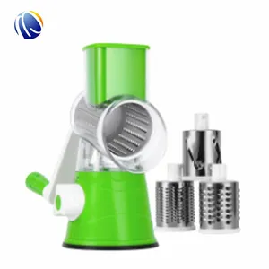 Multi purpose kitchen manual food vegetable grater slicer potato cheese grater with handle rotary tabletop drum grater