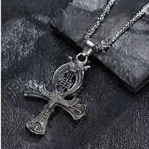 Collana con Ciondolo a Croce e Aquila, Stile Punk, Gioielli in Acciaio Inossidabile per Uomini e Bambini, Forma Fantasiosa, Vendita all'Ingrosso DMP 207 - Product Image 4