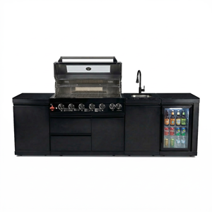 Livraison rapide en 7 jours, vente flash Youya, <span class=keywords><strong>barbecue</strong></span> au propane/<span class=keywords><strong>gaz</strong></span> naturel noir 85000 BTU, ensemble de cuisine extérieure modulaire pour <span class=keywords><strong>balcon</strong></span> - Product Image 1