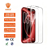 Protection d'écran en verre trempé 9H AIKICE à prix d'usine pour iPhone 18 17 16 15 Pro Max, auto-adhésive et incassable