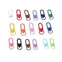 Vente en gros de fermoirs mousquetons pivotants en métal peints et colorés, en forme de U, pour accessoires de porte-clés et de sacs DIY