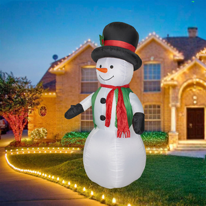 Bonhomme de neige géant gonflable fabriqué en usine, 7 pieds, décorations de jardin d'extérieur pour Noël, matériau polyester durable - Product Image 5