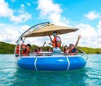 10 personnes 12 personnes 320cm bulle flottante personnalisé barbecue beignet beignet dîner Lldpe matériel bateau avec moteur électrique
