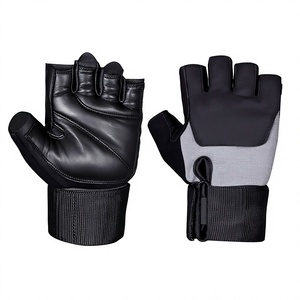 Gants de musculation personnalisés pour hommes en cuir de vachette légers, respirants, antidérapants, avec sangle de poignet réglable et fentes pour les doigts (demi-doigts) - Product Image 4