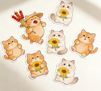 Autocollants personnalisés avec logo chat kawaii, autocollants mignons en vinyle découpé, imperméables, pour la décoration de bouteilles, ordinateurs portables, tasses, bagages