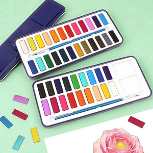 Juego de Acuarelas Sólidas LISI de 12/18/24/36 Colores Vibrantes, Portátiles, en Media Tapa, para Papel/Vidrio/Lienzo, Incluye Pincel - Product Image 2