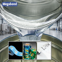 Adhésif polyuréthane bi-composant à base de solvant Megabond pour le laminage de PET, BOPP, CPP, PE, feuille d'aluminium, VMCPP, VMPET, emballage