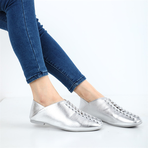 Scarpe antiscivolo traspiranti a punta quadrata-ballerine Casual autunnali da donna con Sole in gomma antiscivolo e stile minimalista <span class=keywords><strong>Chic</strong></span> - Product Image 3