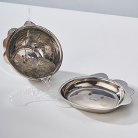 Ensemble d'assiettes et de bols à soupe minimalistes en acier inoxydable épaissi 316/304 avec visages d'animaux de dessin animé, assiettes pour aliments complémentaires pour enfants