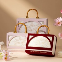 Boîte cadeau de mariage rigide à fermeture magnétique, style rétro en bambou, style chinois, écologique, boîte lumineuse exquise