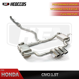 Système d'échappement Catback en acier inoxydable pour <span class=keywords><strong>HONDA</strong></span> <span class=keywords><strong>Civic</strong></span> 10e génération 1.0T 1.5T 2016-2019, style <span class=keywords><strong>Type</strong></span> <span class=keywords><strong>R</strong></span> amélioré - Product Image 2