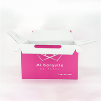 Caja de Regalo Rosada con Asa, Impresa a Color Personalizada, Empaque de Cartón para Pastel, Cupcake, Fiesta, Boda, Cumpleaños