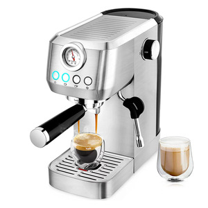 เครื่องชงกาแฟเอสเพรสโซพร้อมเครื่องบดในตัว - เครื่องชงกาแฟอัตโนมัติแบบหม้อต้มคู่ 20 บาร์ พร้อมก้านตีฟองนมสำหรับคาปูชิโน - Product Image 4
